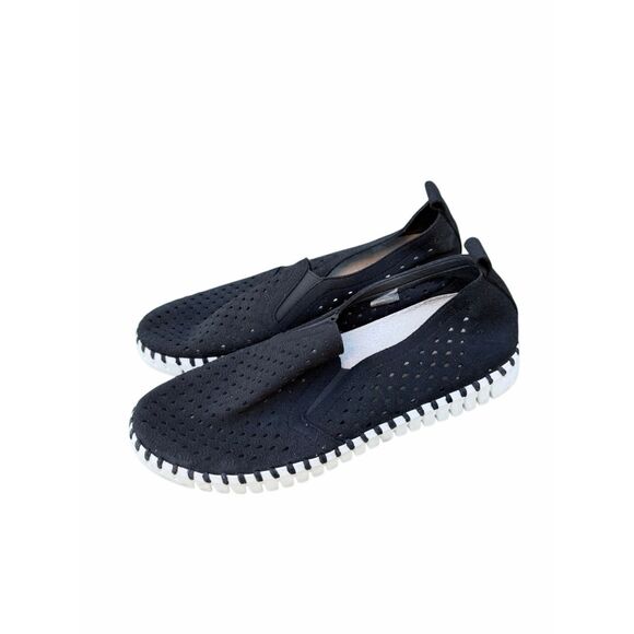llse Jacobsen Tulip Sneaker Size 38 Perforated Slip On Shoes Size in Black - Picture 4 of 7